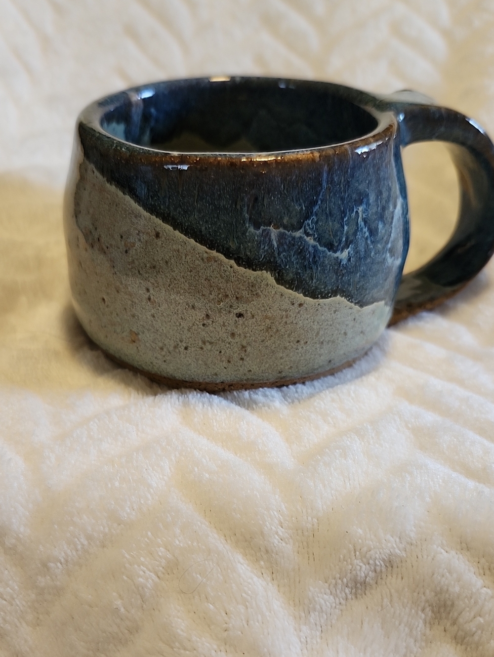 Handcrafted Ceramic Mug in Two Tone Blue